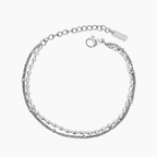 double layered beaded bracelet steel pebble