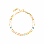 rainbow double chain bracelet 16 cm