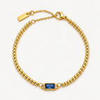 Gold birthstone beaded bracelet