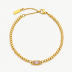 Gold birthstone beaded bracelet