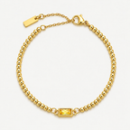 Gold birthstone beaded bracelet