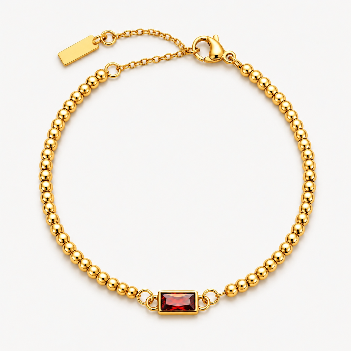 Gold birthstone beaded bracelet