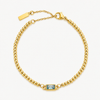 Gold birthstone beaded bracelet