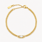 Gold birthstone beaded bracelet