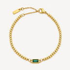 Gold birthstone beaded bracelet