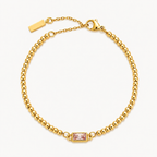 Gold birthstone beaded bracelet