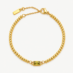 Gold birthstone beaded bracelet