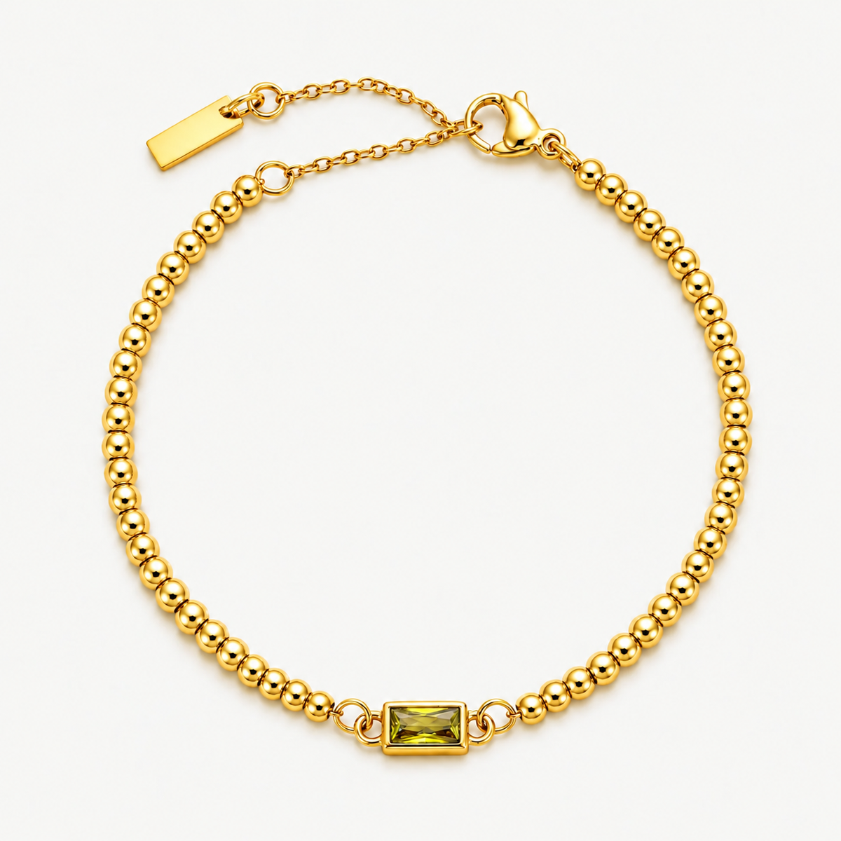Gold birthstone beaded bracelet