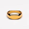 Bruce & Co Everyday plain oval signet ring in gold-tone stainless steel