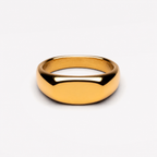 Bruce & Co Everyday plain oval signet ring in gold-tone stainless steel
