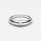Silver-tone opal ring without branding