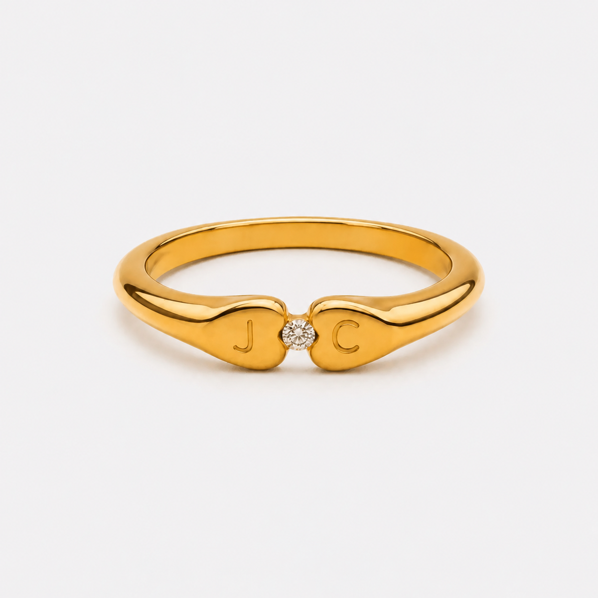 two initial heart ring