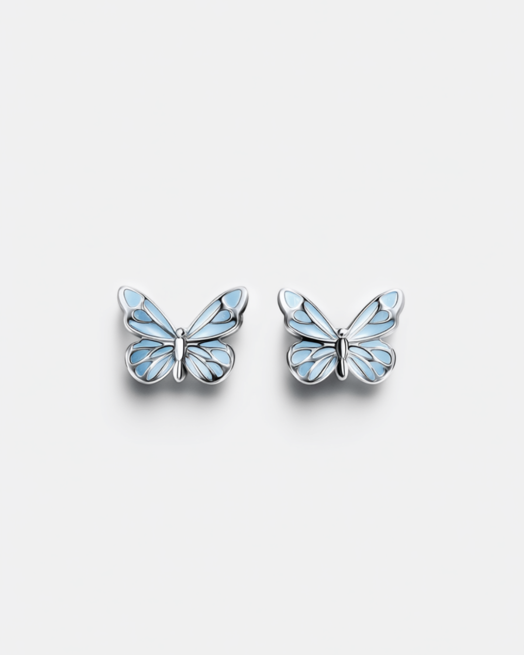 Bruce & Co Blue Butterfly Stud Earrings, 925 Sterling Silver