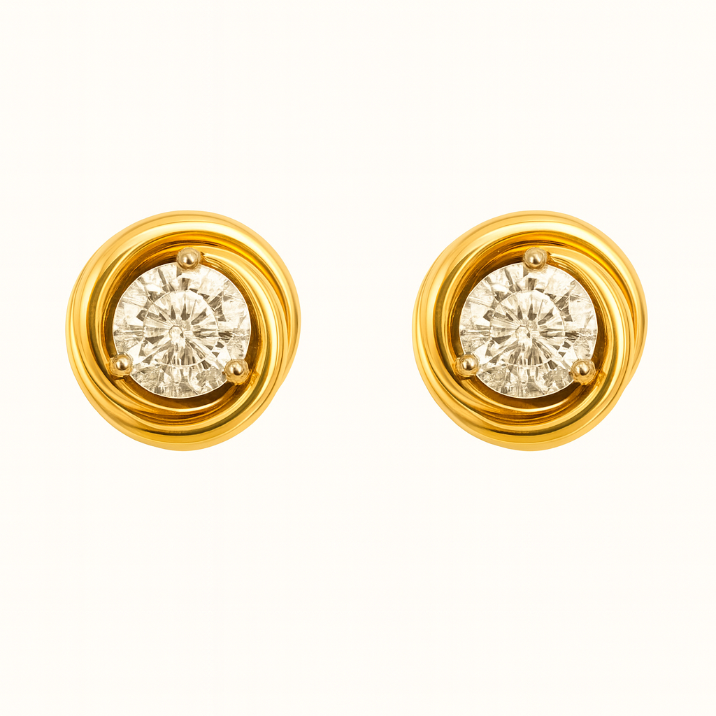 Bruce & Co Trinity – Round Crystal Knot Stud Earrings