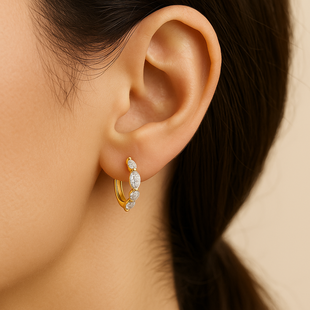Bruce & Co Aila – Marquise Crystal Hoop Earrings