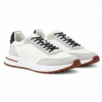 Caldris white panelled sneakers pair three quarter