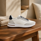 Caldris white sneaker walnut editorial