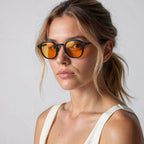 Polarized UV400 Round Browline Sunglasses – CAPRI