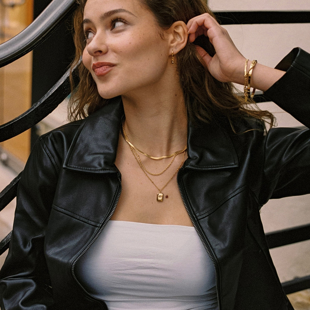 Bruce & Co Starlight – Star-Set Zirconia Tag Necklace