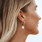 Bruce & Co Chunky Freshwater Pearl Hoop Earrings, 18 mm