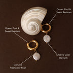 Bruce & Co Chunky Freshwater Pearl Hoop Earrings, 18 mm