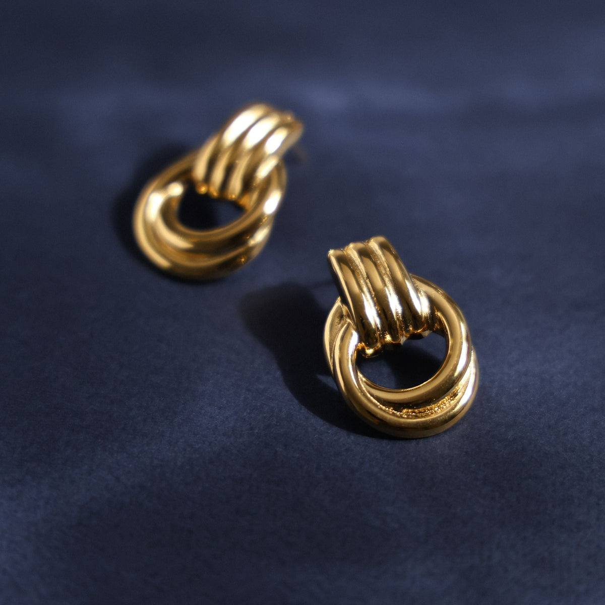 Bruce & Co Louvres – Sculptural Double Oval Drop Earrings