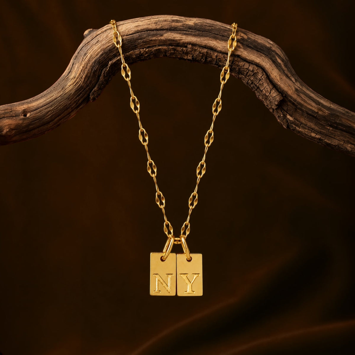 Bruce & Co Initial Tag Necklace