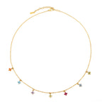 Bruce & Co Multicolor Zircon Flower Charm Necklace