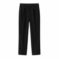 Corvane black pleated tailored trousers front view