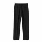 Corvane black pleated tailored trousers back view