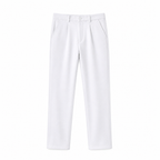 Corvane white pleated tailored trousers front view