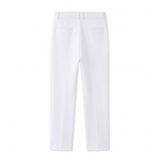 Corvane white pleated tailored trousers back view