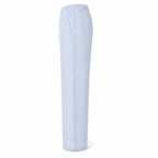 Corvento blue and white striped drawstring trousers, side studio view