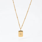 Bruce & Co Starlight – Star-Set Zirconia Tag Necklace