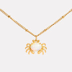 Bruce & Co Opal Crab Pendant Necklace, Stainless Steel
