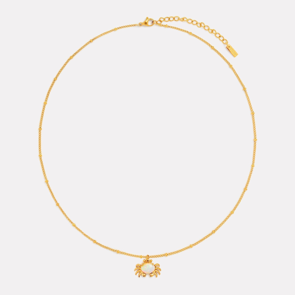 Bruce & Co Opal Crab Pendant Necklace, Stainless Steel