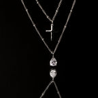 Bruce & Co Small Cross Beaded Chain Necklace, 45 cm