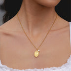 Bruce & Co Faith – Oval Devotional Medal and Pearl Necklace