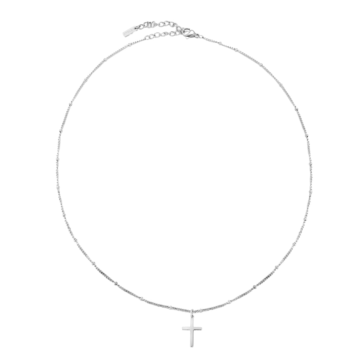 Bruce & Co Small Cross Beaded Chain Necklace, 45 cm