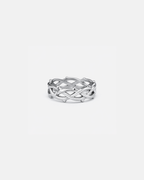 Bruce & Co Crown of Thorns Openwork Ring, Silver-Tone Stainless Steel