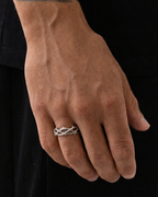 Bruce & Co Crown of Thorns Openwork Ring, Silver-Tone Stainless Steel