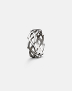 Bruce & Co Crown of Thorns Openwork Ring, Silver-Tone Stainless Steel