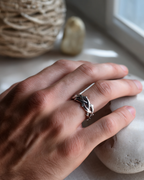 Bruce & Co Crown of Thorns Openwork Ring, Silver-Tone Stainless Steel