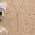 Bruce & Co White Cubic Zirconia Y Lariat Necklace, Steel
