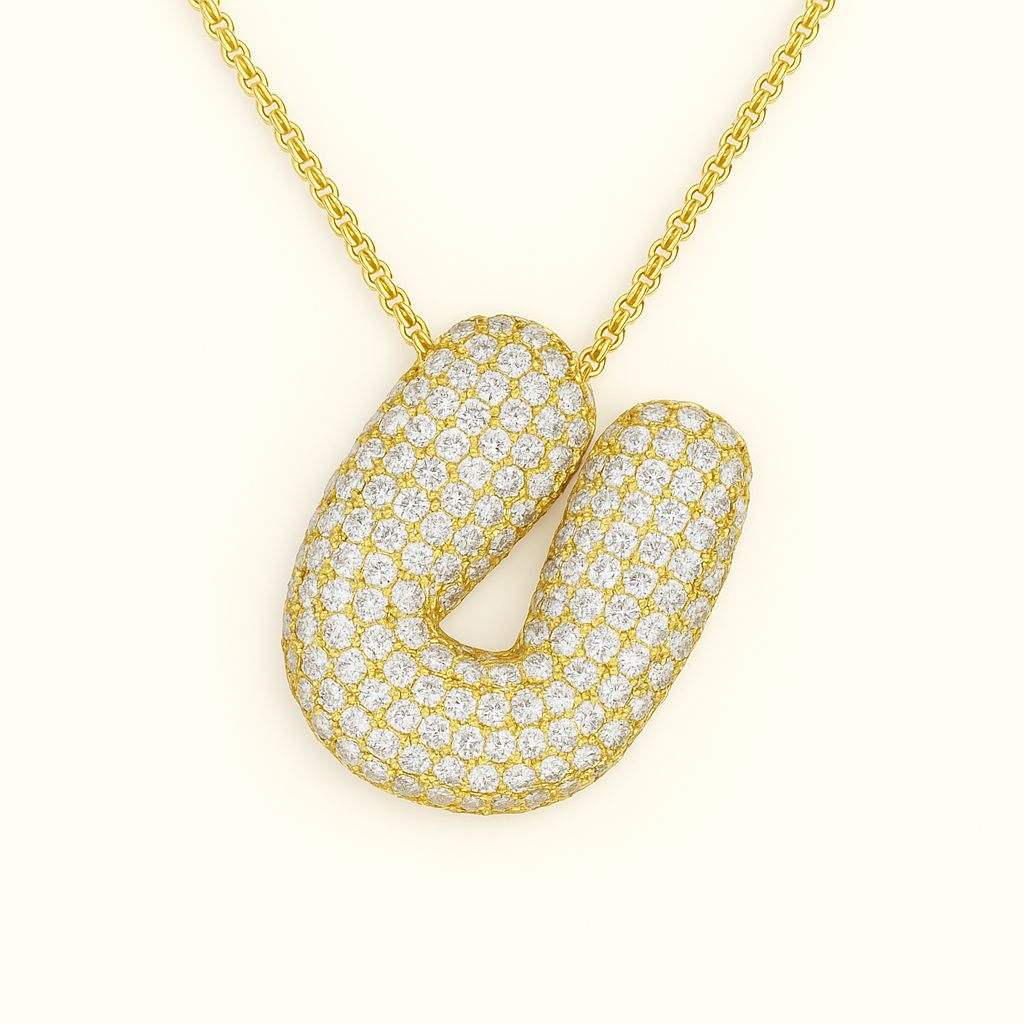 Bruce & Co Bubble Initial Crystal Necklace, A–Z, 18 in
