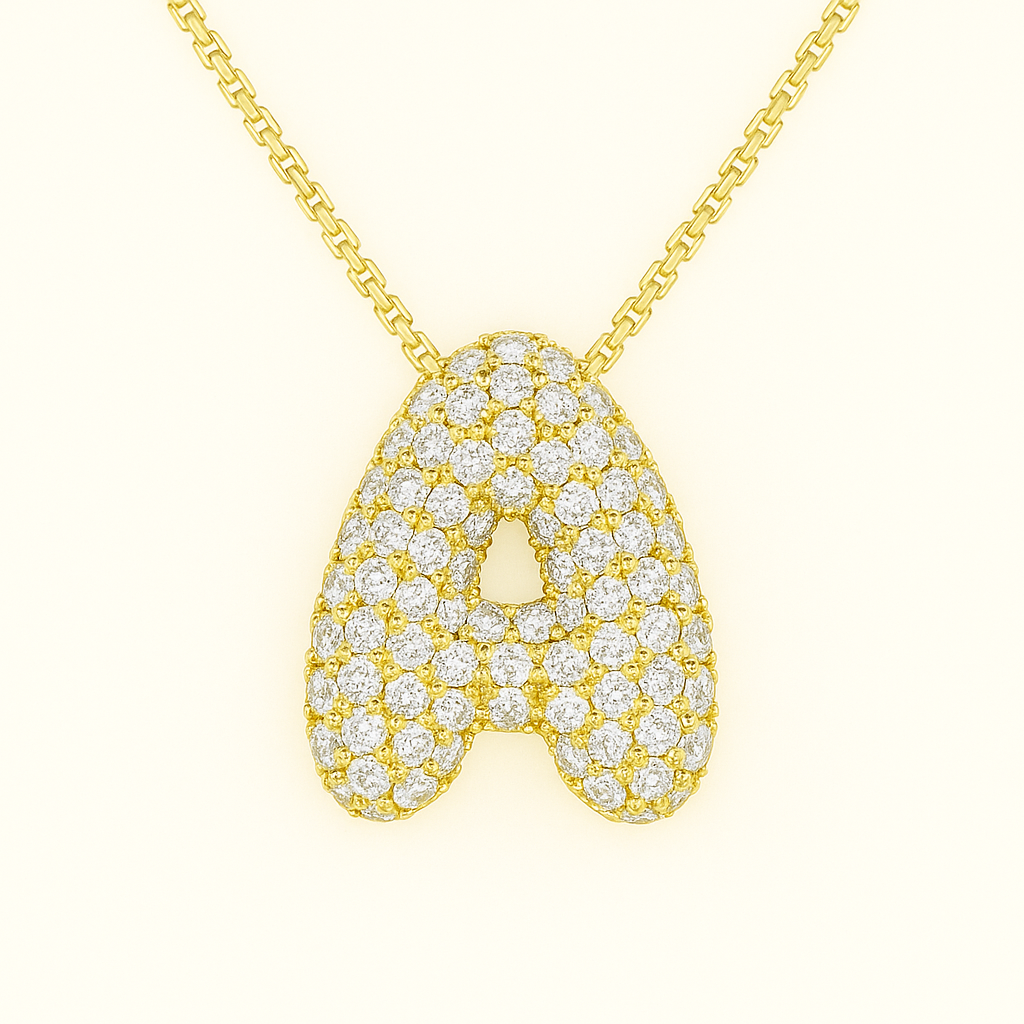Bruce & Co Bubble Initial Crystal Necklace, A–Z, 18 in