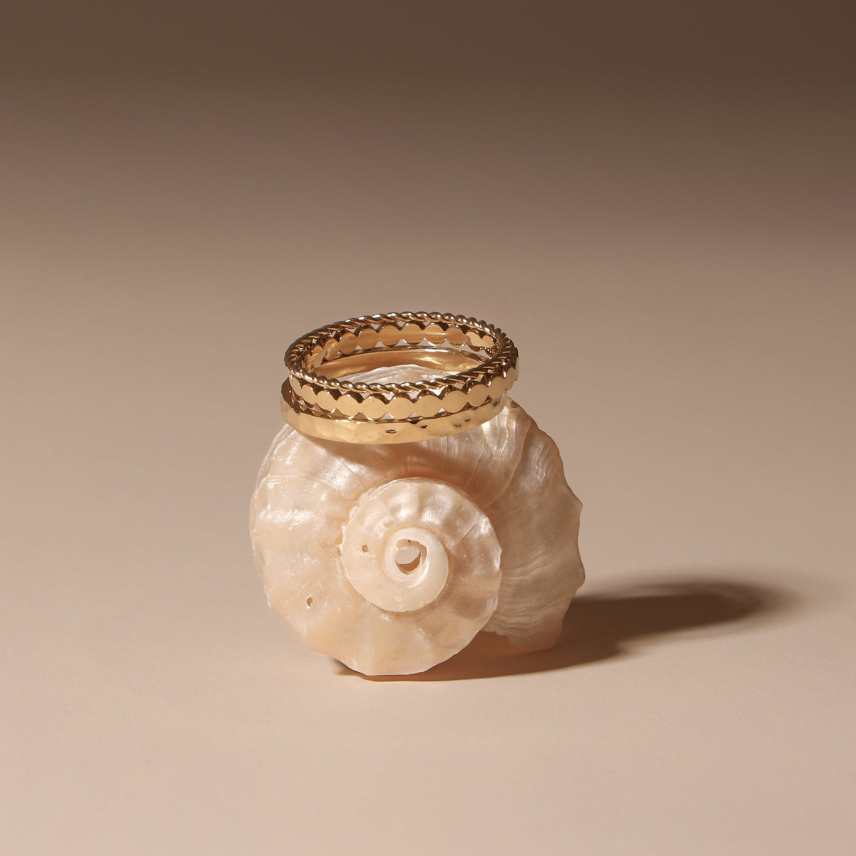 Bruce & Co Daily – Three Textured Stacking Rings Set