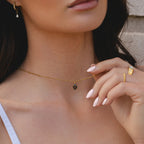 Bruce & Co Oval Black Cubic Zirconia Pendant Necklace