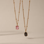 Bruce & Co Oval Black Cubic Zirconia Pendant Necklace