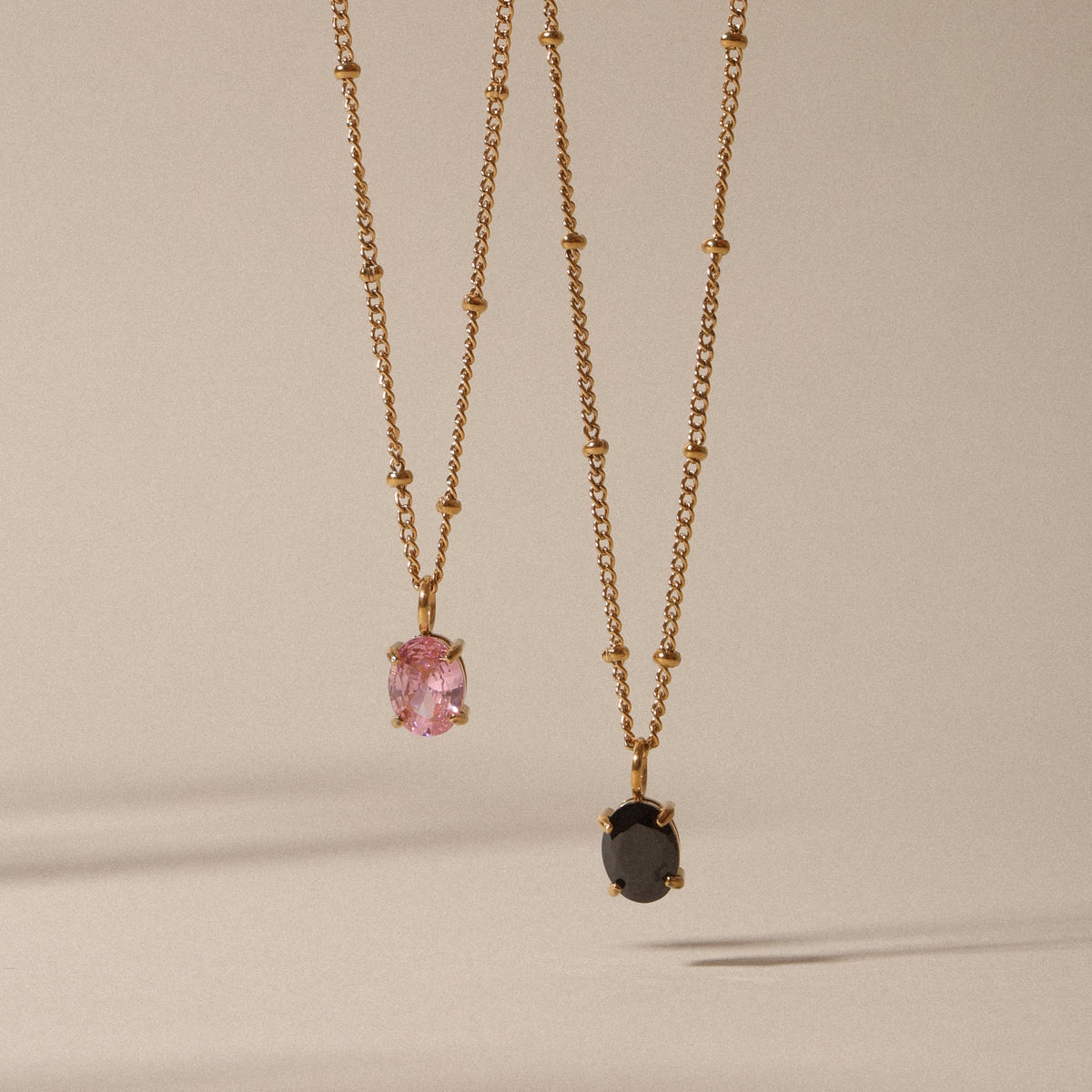 Bruce & Co Oval Black Cubic Zirconia Pendant Necklace